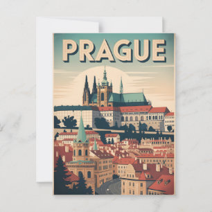 Prag Vintage Postkarte