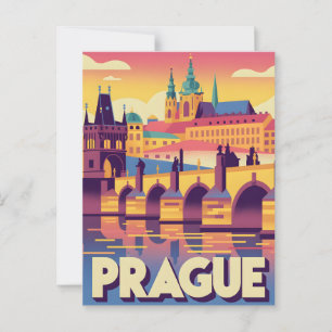 Prag vintage postkarte