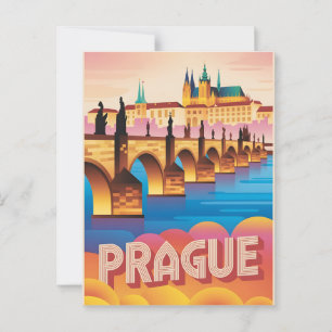 Prag vintage  postkarte