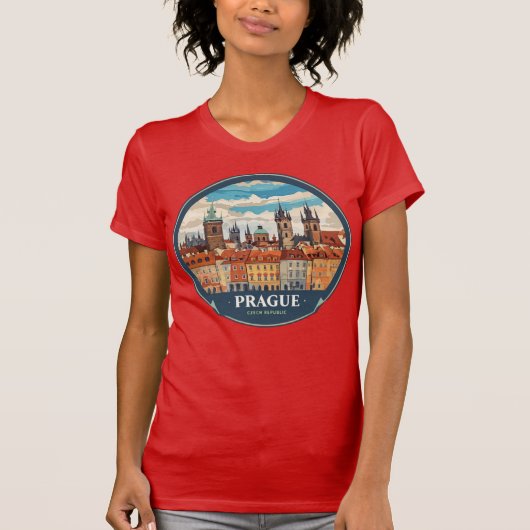 "Prag Vintagen Stils" T-Shirt (Vorderseite)