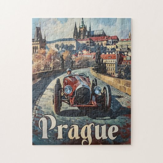 Prag Vintager Rennwagen Puzzle (Vertikal)