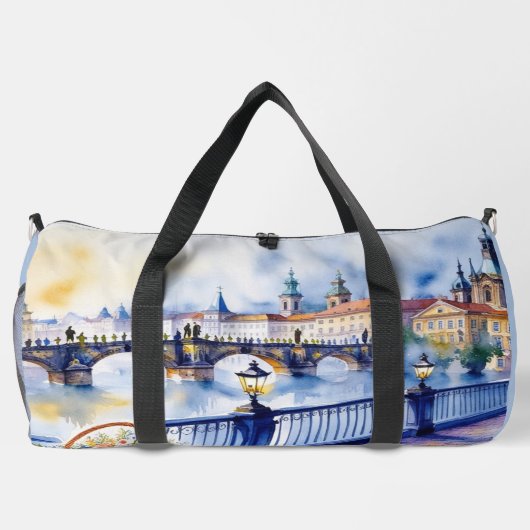 Prag - Wasserfarbskizze der Tschechischen Republik Duffle Bag (Rückseite)