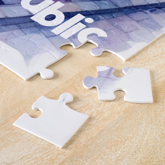 Prag - Wasserfarbskizze der Tschechischen Republik Puzzle (Seite)