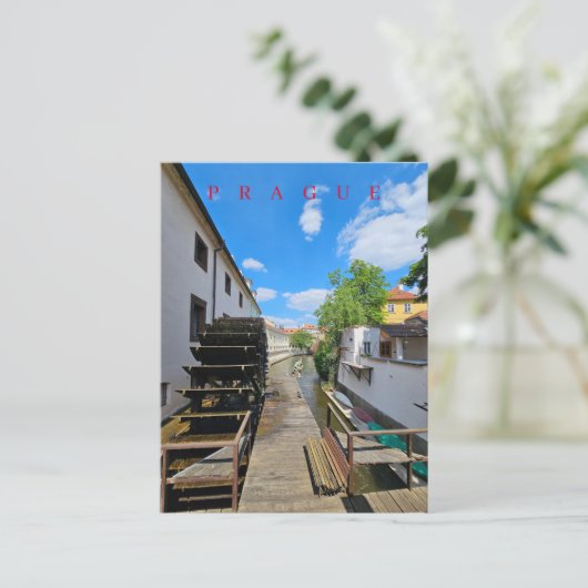 Prag Wassermühle - Ansichtskarte Postkarte (Stehend Vorderseite)