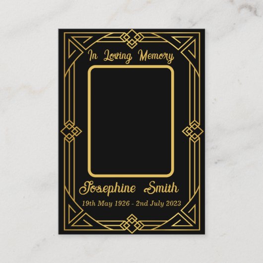 Pragante Beileid Memorial Foto Prayer Card Visitenkarte (Vorderseite)