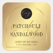 Prägantes Gold-Logo-Produktverpackungskerzen-Etike Quadratischer Aufkleber (Vorderseite)