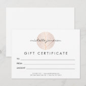 Prägantes Rose Gold Leaf Logo Geschenkgutschein (Vorne/Hinten)