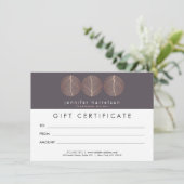 Prägantes Rose Gold Leaf Trio Logo Geschenkgutsche (Stehend Vorderseite)