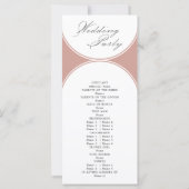 Prägantes Script-Rose-Gold-Arch-Hochzeitsprogramm (Rückseite)