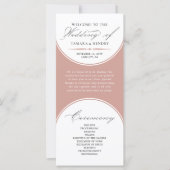 Prägantes Script-Rose-Gold-Arch-Hochzeitsprogramm (Vorderseite)