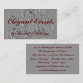 "Prägeartige Rosen im Grau " Visitenkarte (Vorne/Hinten)