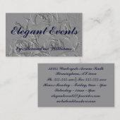 "Prägeartige Rosen im Grau " Visitenkarte (Vorne/Hinten)