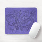 Prägeartiger Drache auf blauer lederner Mousepad (Mit Mouse)