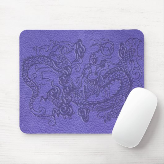 Prägeartiger Drache auf blauer lederner Mousepad (Mit Mouse)