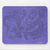 Prägeartiger Drache auf blauer lederner Mousepad (Vorne)