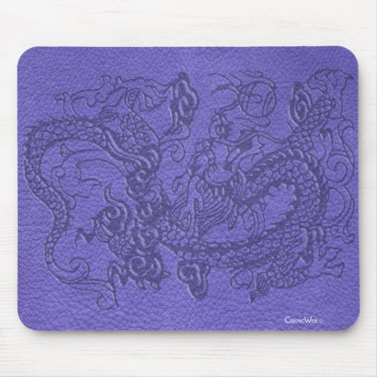 Prägeartiger Drache auf blauer lederner Mousepad (Vorne)