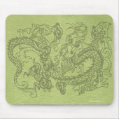 Prägeartiger Drache auf Limoner grüner lederner Mousepad (Vorne)