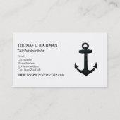 Prägeartiger Marine-Blau See-ANKER Visitenkarte (Rückseite)