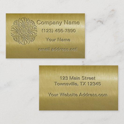 Prägeartiger Messing Visitenkarte (Vorne/Hinten)