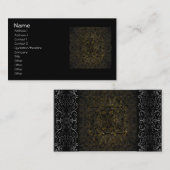 Prägeartiges Blick-Gold auf schwarzem Blumen Visitenkarte (Vorne/Hinten)