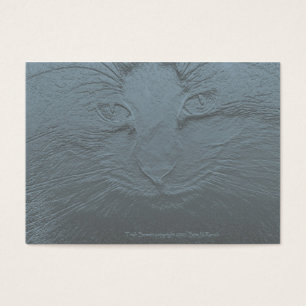 Prägeartiges Blick-Katzen-Gesichts-graues Blau