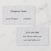 Prägeartiges Blumenmusterweiß auf Weiß Visitenkarte (Vorne/Hinten)