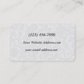 Prägeartiges Blumenmusterweiß auf Weiß Visitenkarte (Rückseite)