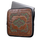 Prägeartiges Leder-Blick ~ Laptop-Hülse Laptopschutzhülle (Vorderseite Links)