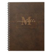 Prägeartiges Leder-Monogramm Paisleys Notizblock (Vorderseite)