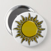 Prägeartiges metallisches Gold leuchtender Sun Button (Vorne & Hinten)