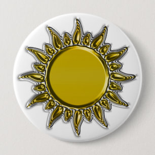 Prägeartiges metallisches Gold leuchtender Sun Button