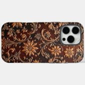 Prägeblumen-Lederdesign Case-Mate iPhone Hülle (Rückseite (Horizontal))