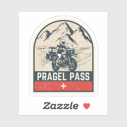 Pragel Pass - Schweizer Alpen Aufkleber (Blatt)