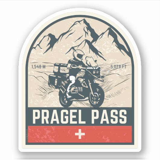 Pragel Pass - Schweizer Alpen Aufkleber (Vorderseite)