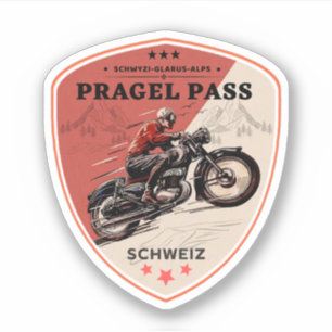 Pragel Pass Schweizer Alpen Motorradtour Aufkleber