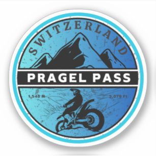 Pragel Pass Schweizer Alpen Motorradtour Aufkleber