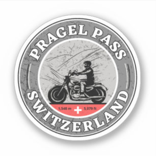 Pragel Pass Schweizer Alpen Motorradtour Aufkleber