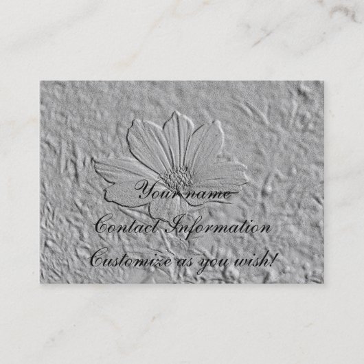 Prägen Sie Blick-Kosmos-Blumen-Karte Visitenkarte (Vorderseite)