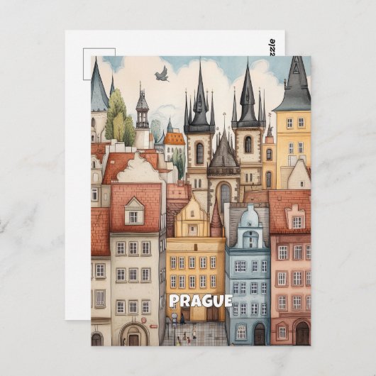 Prager Architektur Postkarte (Vorne/Hinten)