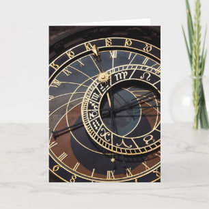 Prager astronomische Uhr Notizkarte Feiertagskarte
