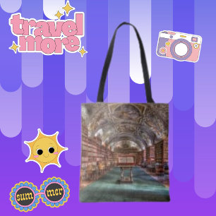 Prager Bibliothek Modernes Kloster Foto Tote Tag Tasche
