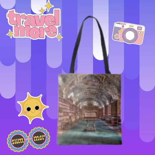 Prager Bibliothek Modernes Kloster Foto Tote Tag Tasche