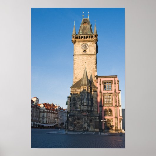 Prager Blick auf die astronomische Uhr Poster (Vorne)