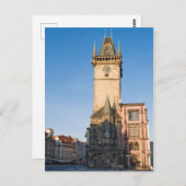 Prager Blick auf die astronomische Uhr Postkarte (Vorne/Hinten)