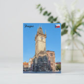 Prager Blick auf die astronomische Uhr Postkarte (Stehend Vorderseite)