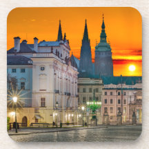 Prager Burg am Morgen Hard-Plastik-Untersetzer