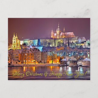 Prager Burg Frohe Weihnachtskarte Postkarte