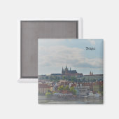 Prager Burg in Aquarell Magnet (Vorderseite/Rückseite)