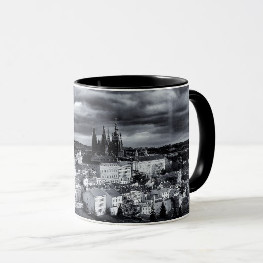 Prager Burg Panorama, Tschechien-Kunst (Hradschin) Tasse (VorderseiteRechts)