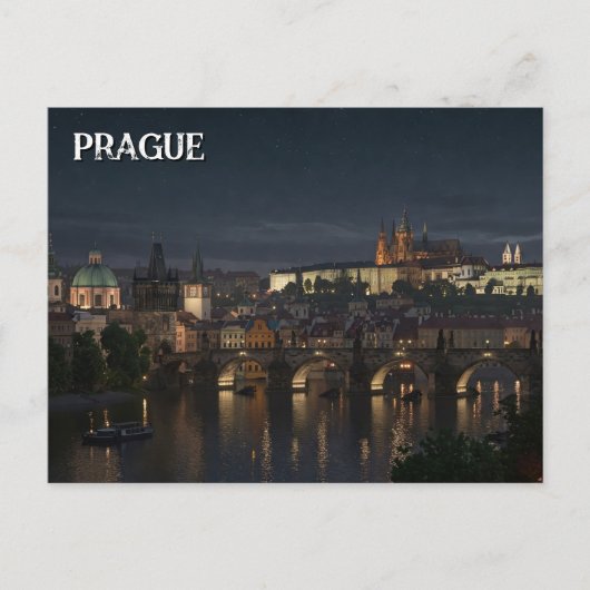 Prager Burg und Charles Bridge Postkarte (Vorderseite)
